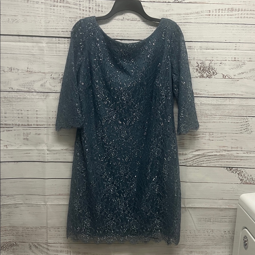 Calvin Klein Blue Lace Midi Dress